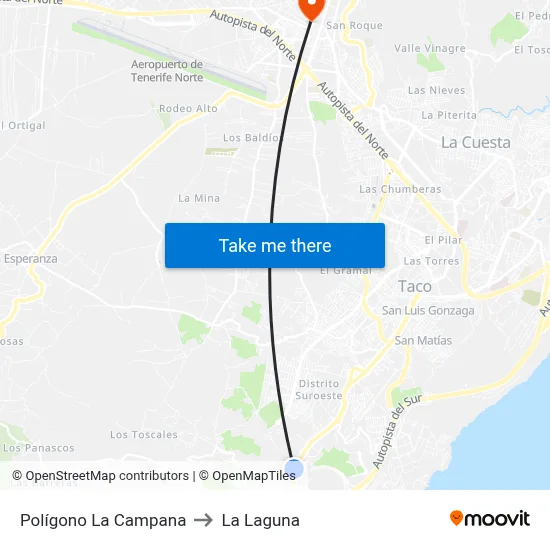Polígono La Campana to La Laguna map
