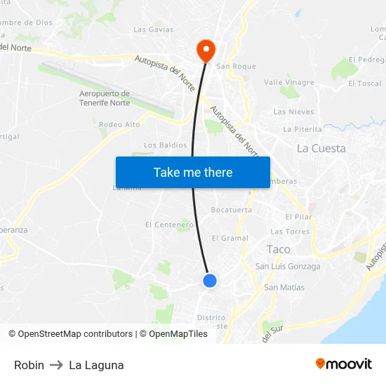 Robin to La Laguna map