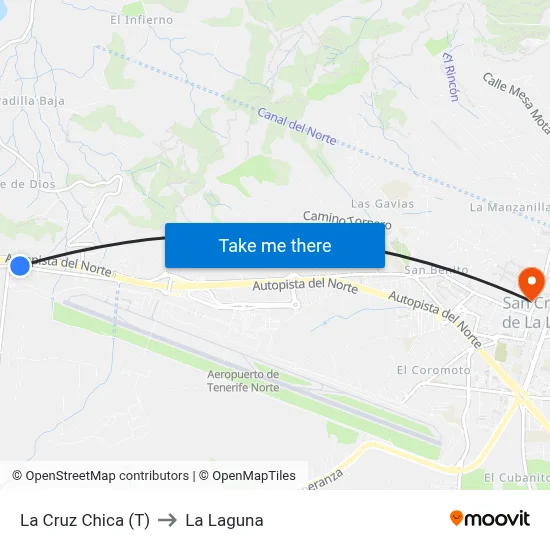 La Cruz Chica (T) to La Laguna map