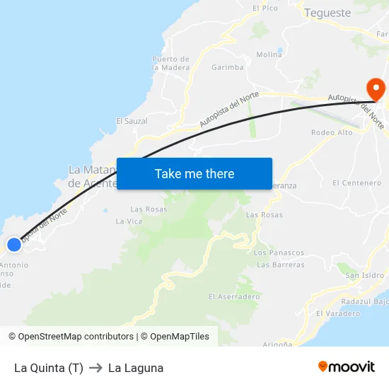 La Quinta (T) to La Laguna map