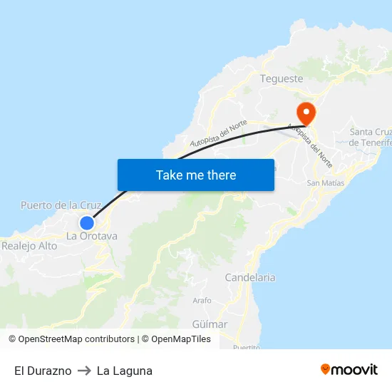 El Durazno to La Laguna map