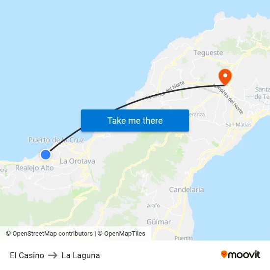 El Casino to La Laguna map