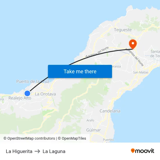 La Higuerita to La Laguna map