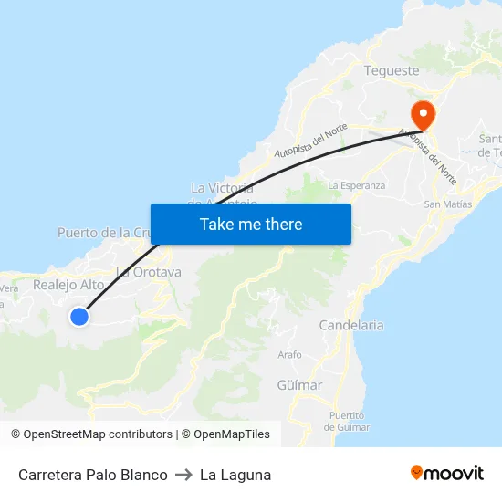 Carretera Palo Blanco to La Laguna map