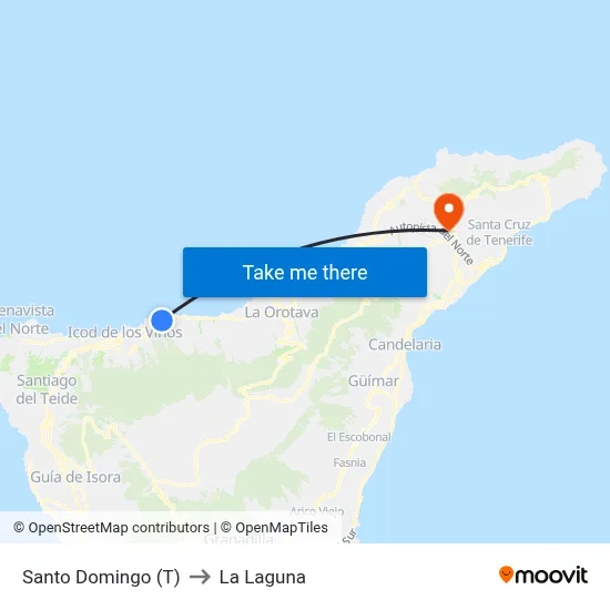 Santo Domingo (T) to La Laguna map
