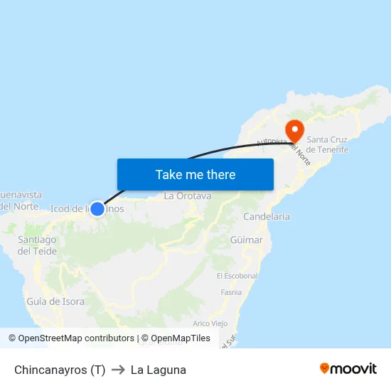 Chincanayros (T) to La Laguna map