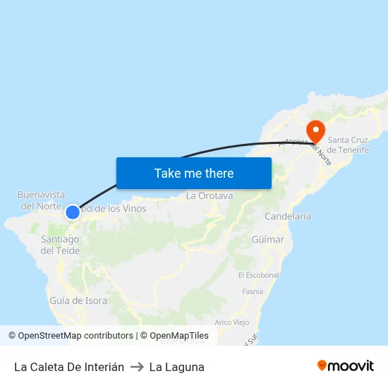 La Caleta De Interián to La Laguna map