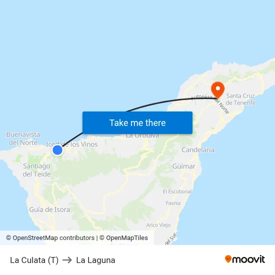 La Culata (T) to La Laguna map