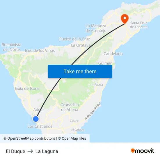 El Duque to La Laguna map