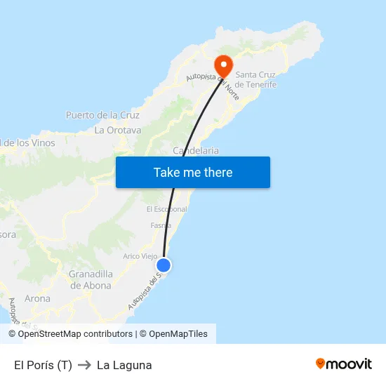 El Porís (T) to La Laguna map