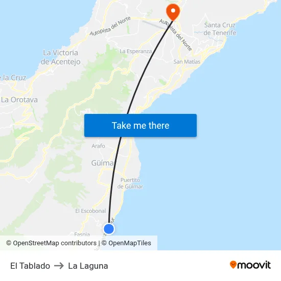 El Tablado to La Laguna map