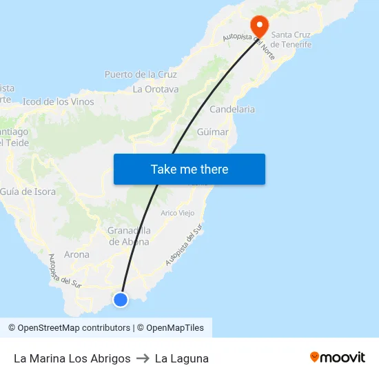 La Marina  Los Abrigos to La Laguna map