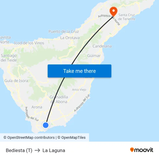 Bediesta (T) to La Laguna map