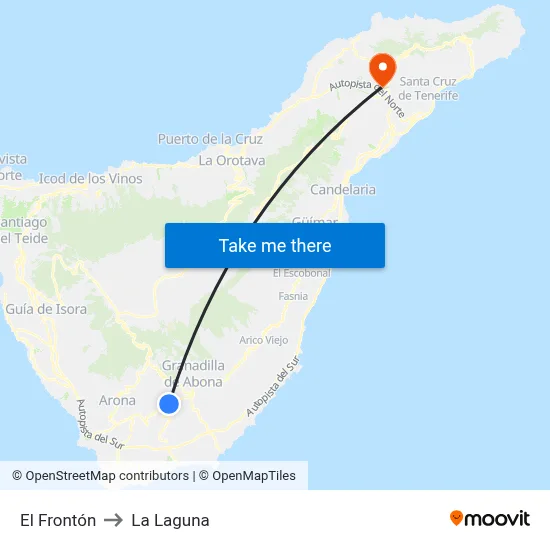 El Frontón to La Laguna map