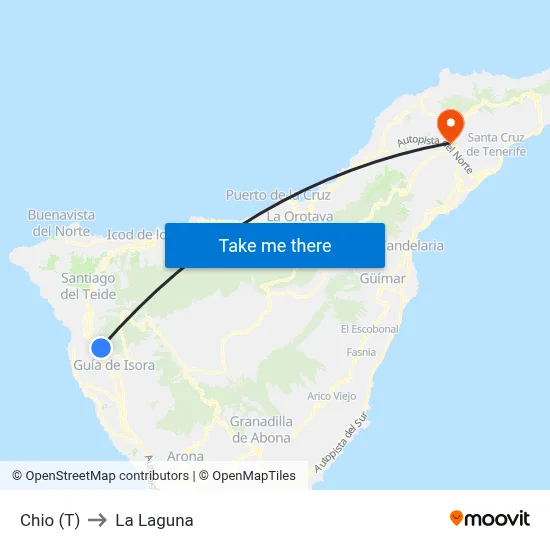 Chio (T) to La Laguna map
