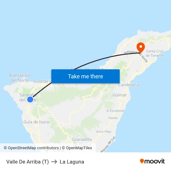Valle De Arriba (T) to La Laguna map