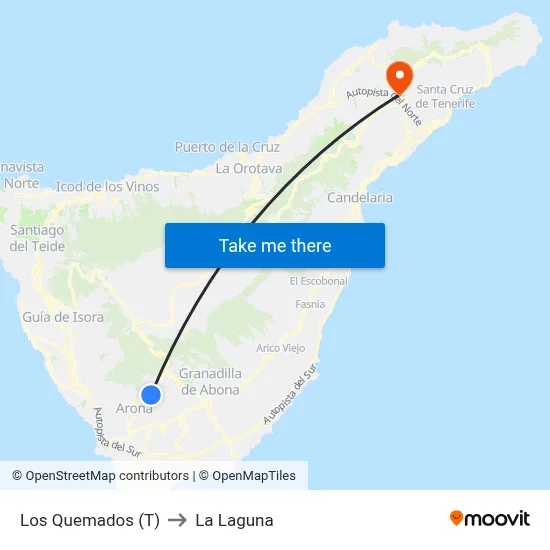 Los Quemados  (T) to La Laguna map