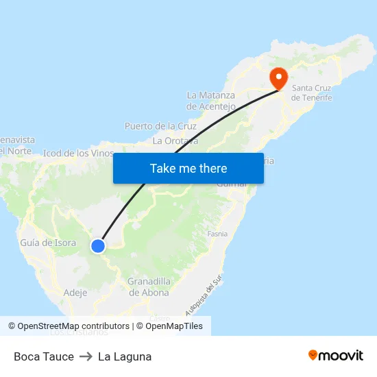 Boca Tauce to La Laguna map