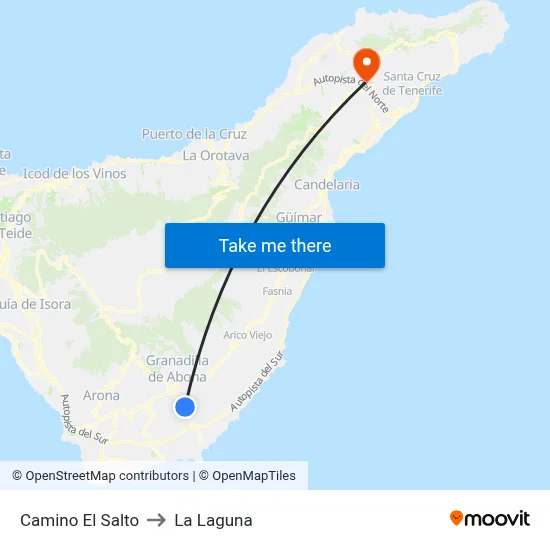 Camino El Salto to La Laguna map