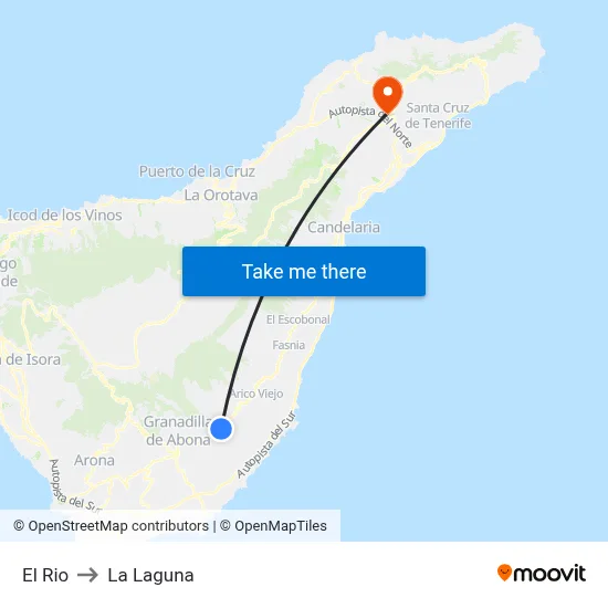 El Rio to La Laguna map