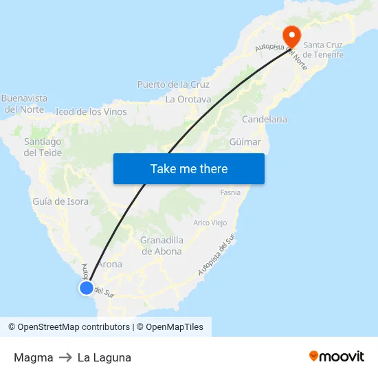 Magma to La Laguna map