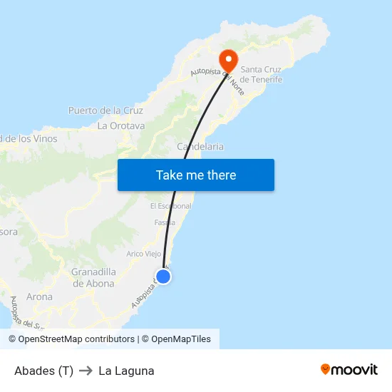 Abades (T) to La Laguna map