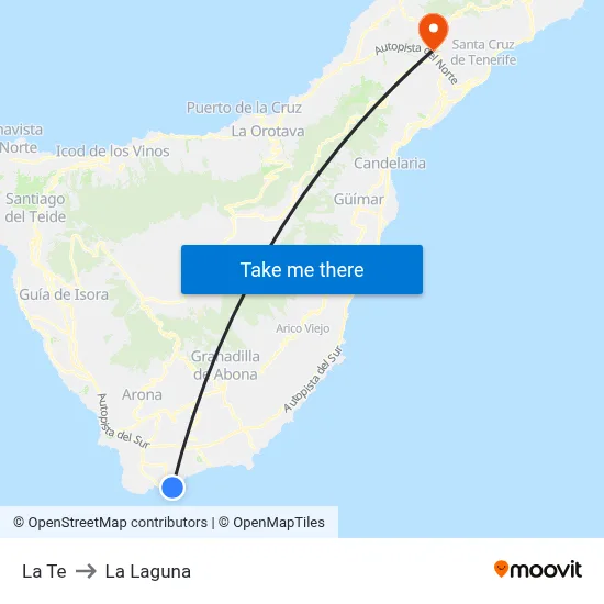 La Te to La Laguna map