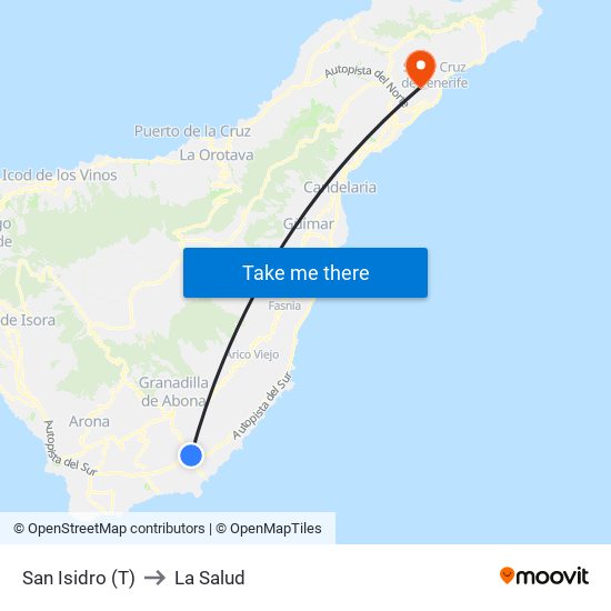 San Isidro (T) to La Salud map