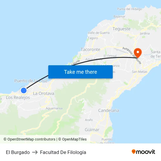El Burgado to Facultad De Filología map