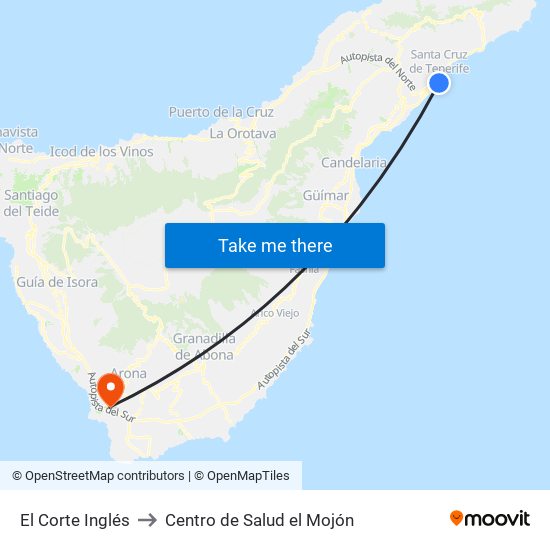 El Corte Inglés to Centro de Salud el Mojón map