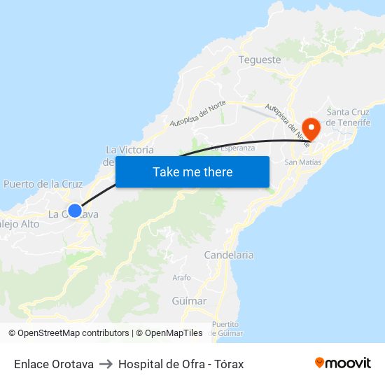 Enlace Orotava to Hospital de Ofra - Tórax map