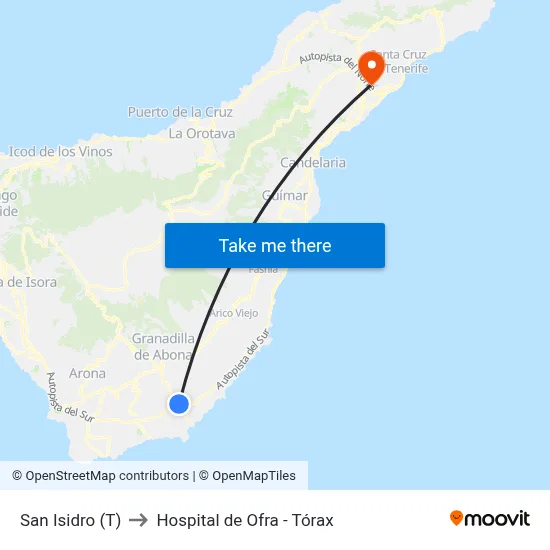 San Isidro (T) to Hospital de Ofra - Tórax map