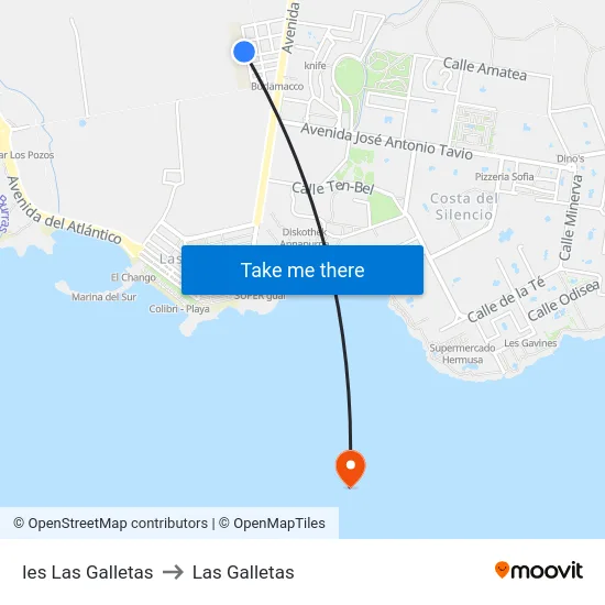 Ies Las Galletas to Las Galletas map