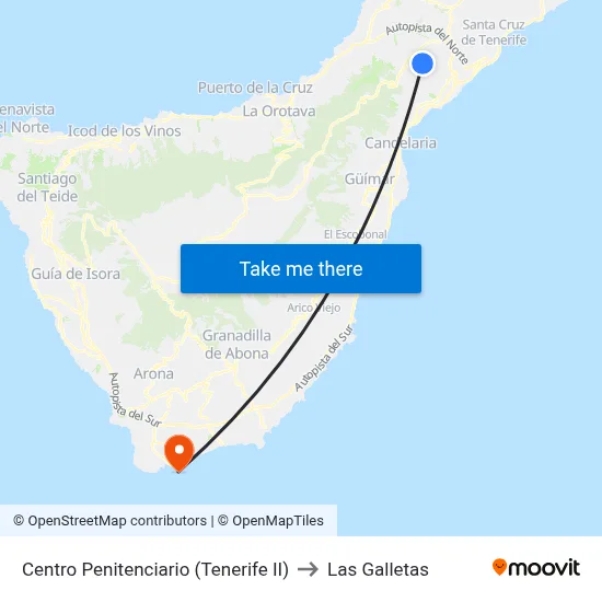 Centro Penitenciario (Tenerife II) to Las Galletas map