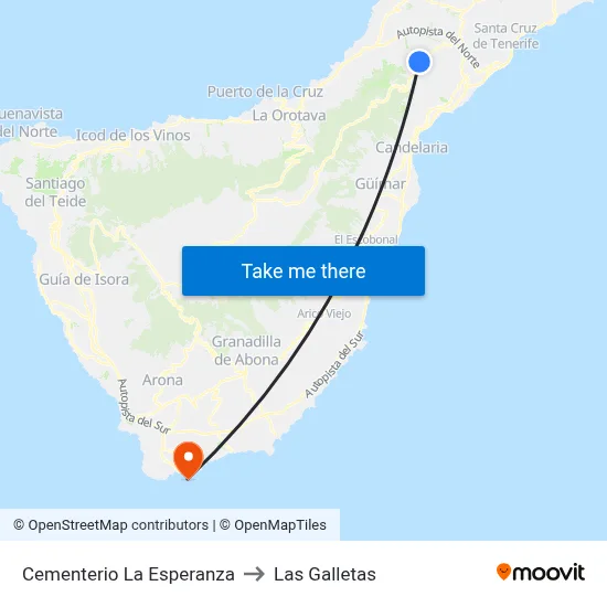 Cementerio La Esperanza to Las Galletas map