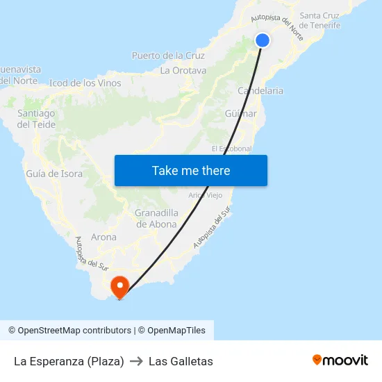 La Esperanza (Plaza) to Las Galletas map