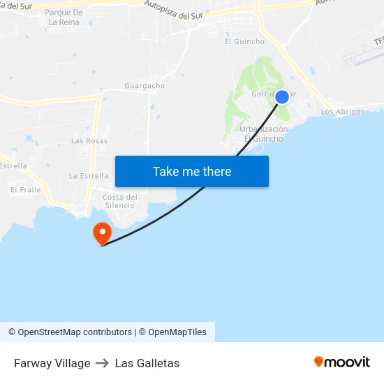 Farway Village to Las Galletas map