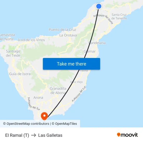 El Ramal (T) to Las Galletas map