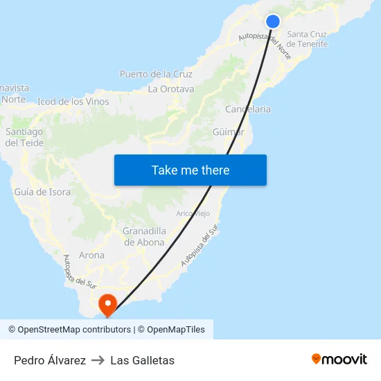 Pedro Álvarez to Las Galletas map