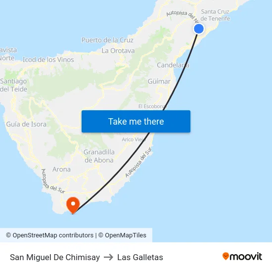 San Miguel De Chimisay to Las Galletas map