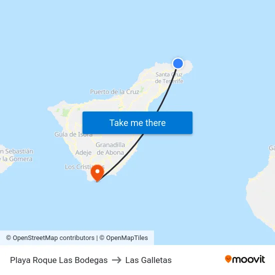 Playa Roque Las Bodegas to Las Galletas map