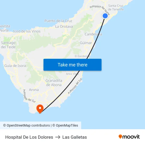 Hospital De Los Dolores to Las Galletas map