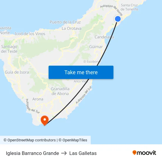 Iglesia Barranco Grande to Las Galletas map