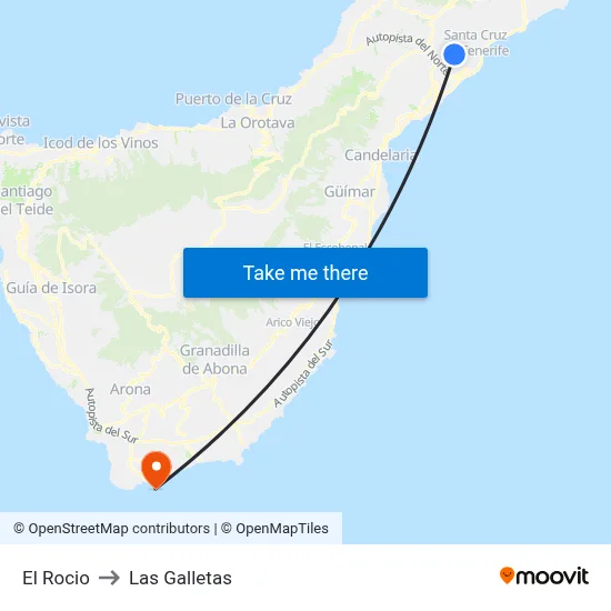 El Rocio to Las Galletas map