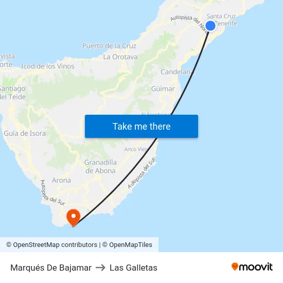 Marqués De Bajamar to Las Galletas map