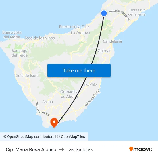 Cip. María Rosa Alonso to Las Galletas map