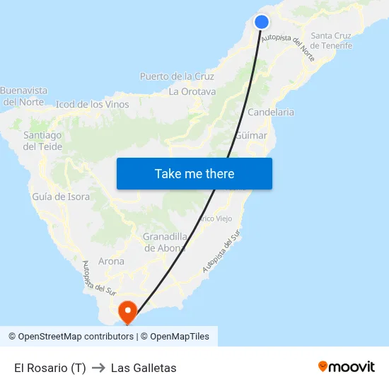 El Rosario (T) to Las Galletas map