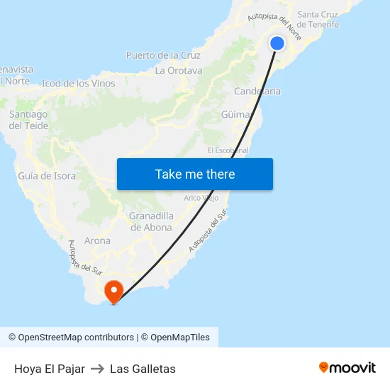 Hoya El Pajar to Las Galletas map
