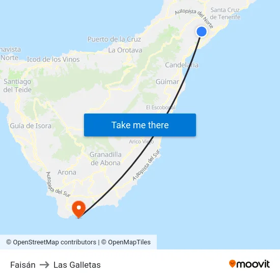Faisán to Las Galletas map