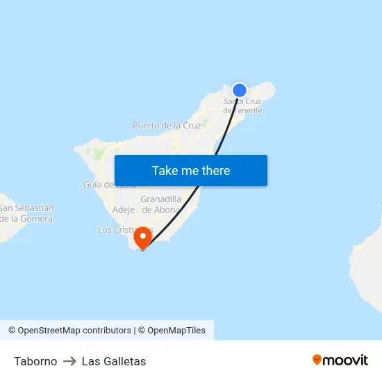 Taborno to Las Galletas map